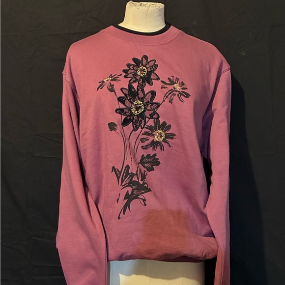 Top Stitch by Morning Sun Sweaters - Floral Print Crew Neck Sweatshirt NWOT Medium M
